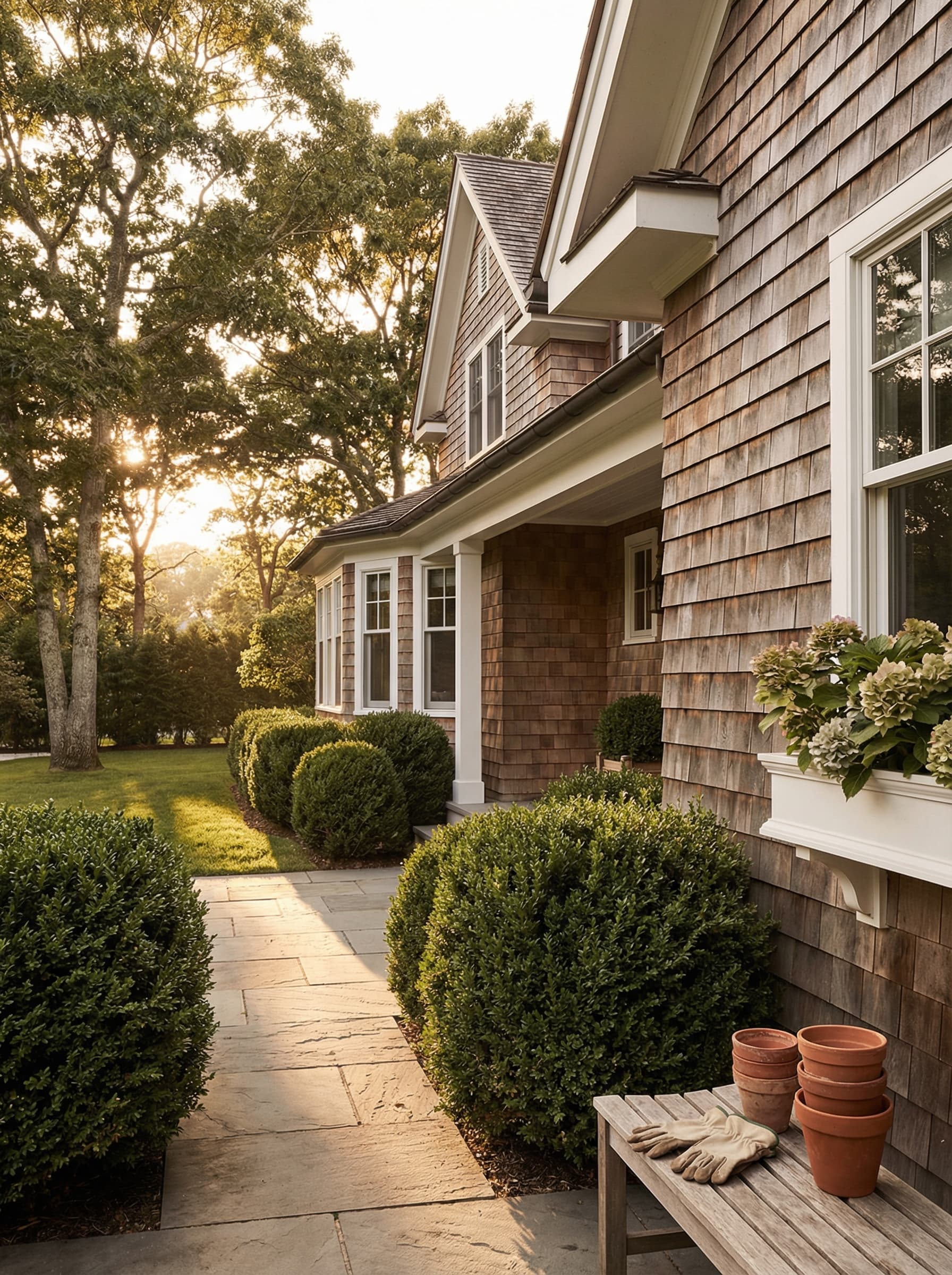 Hamptons estate at golden hour