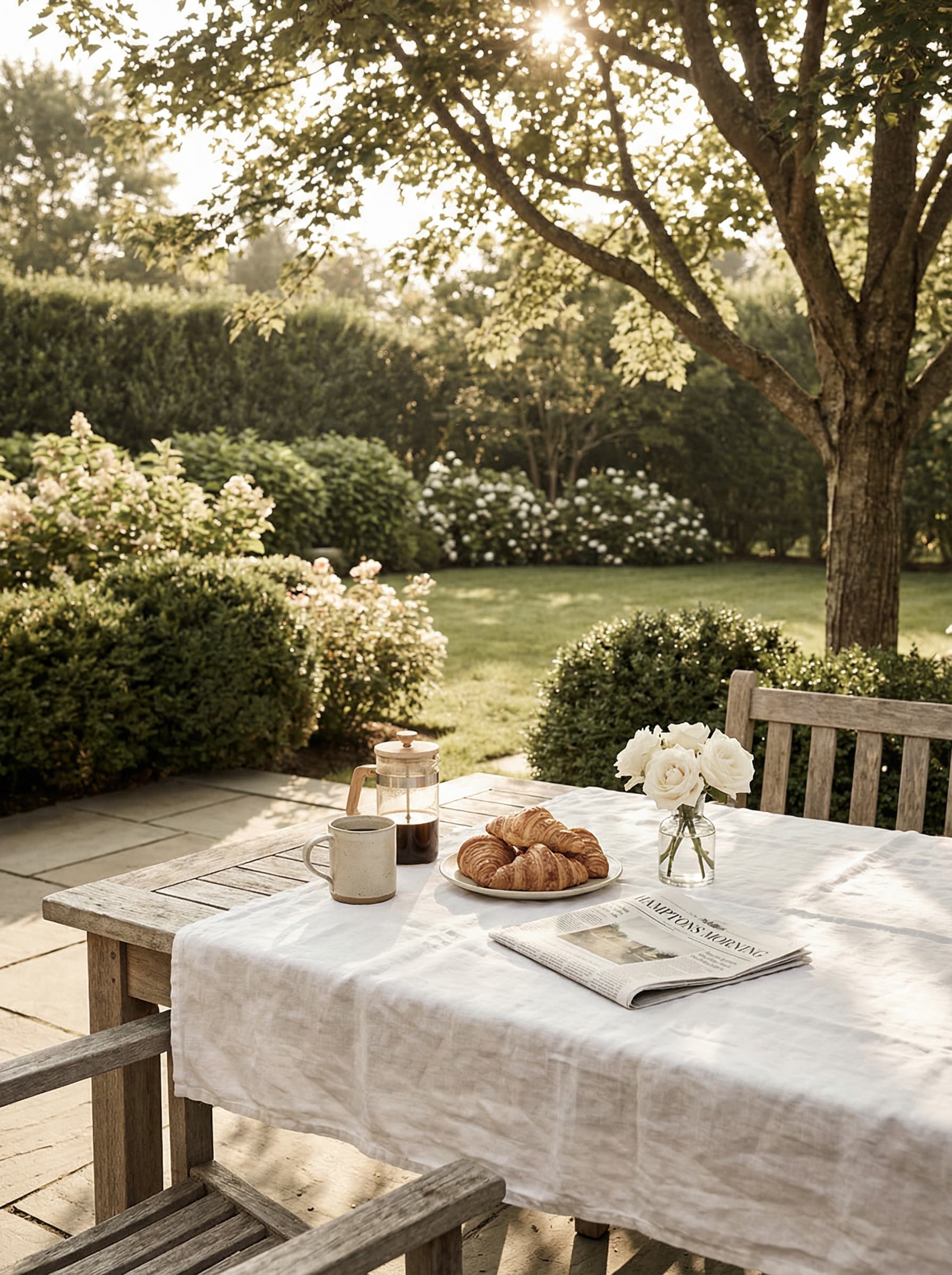 Hamptons lifestyle - morning on the patio