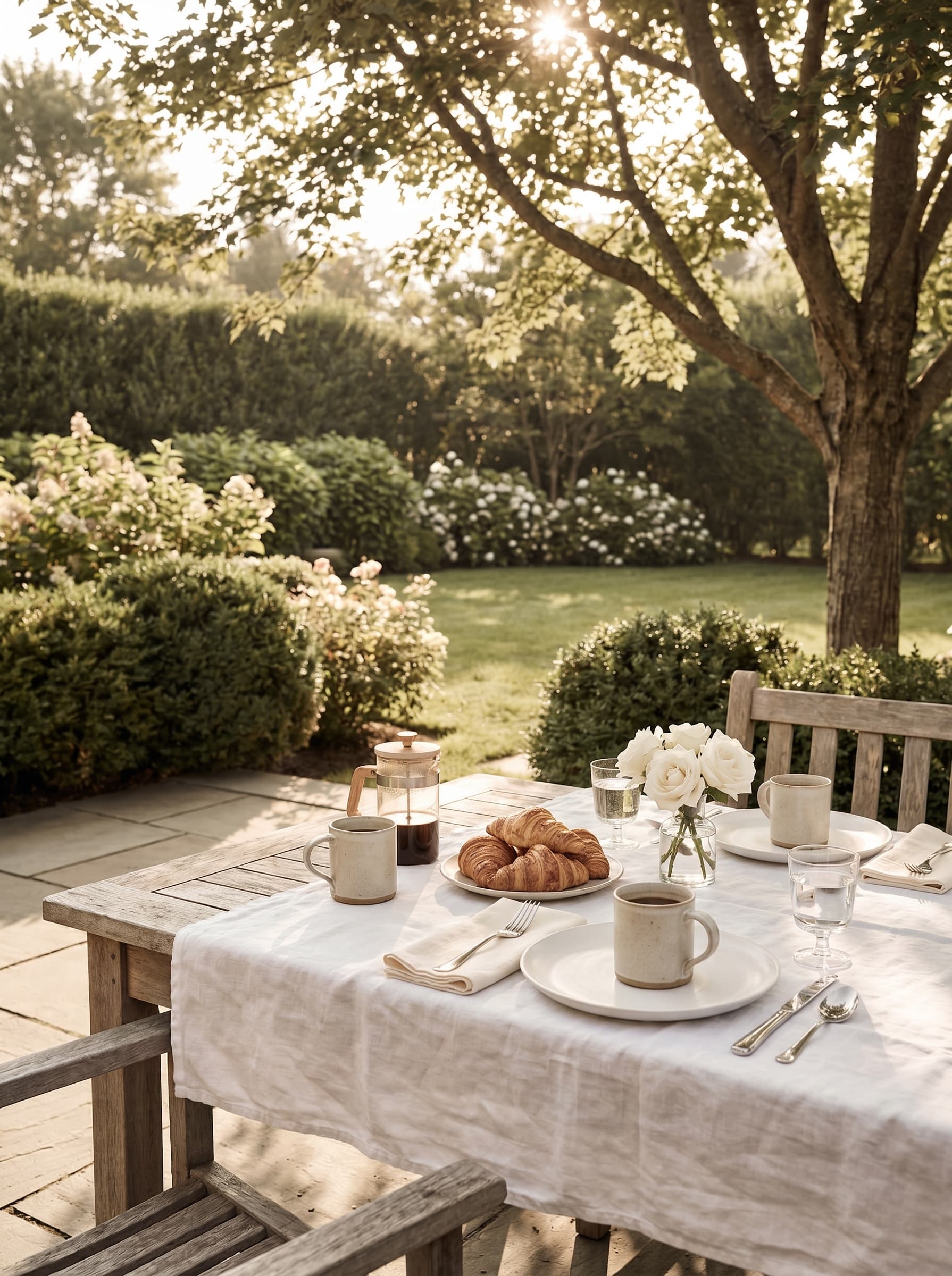 Hamptons lifestyle - morning on the patio